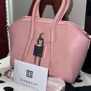 Givenchy Pink Satchel with Structured Design and Metallic Accents